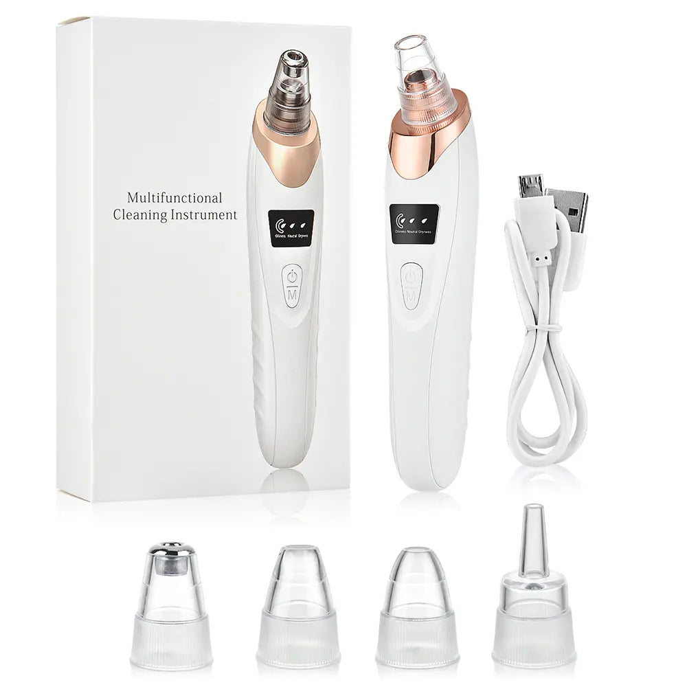 2026 Newest Facial Blackhead Remover Pore Vacuum - USB Rechargeable with Rechargeable Battery, 4 Replacement Tips, Heat Compression - Extractor Tool Set Skin Care Devices for Effective Blackhead Removal,Back to School,Back to School Haul