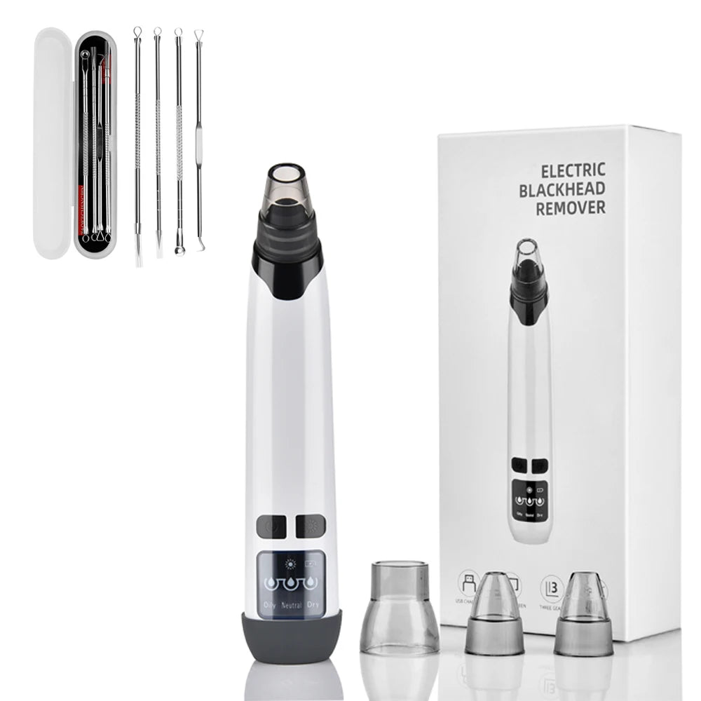 Facial Blackhead Remover Pore Cleaner Heat Function Nose T Zone Face Deep Acne Pimple Removal Face Household SPA Skincare Tools
